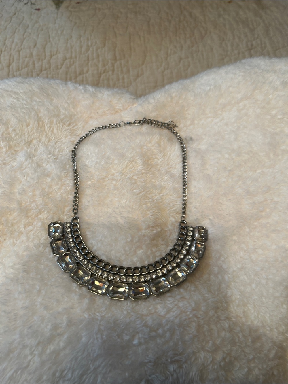 Charming Charlie Silver-Tone Crystal Statement Necklace